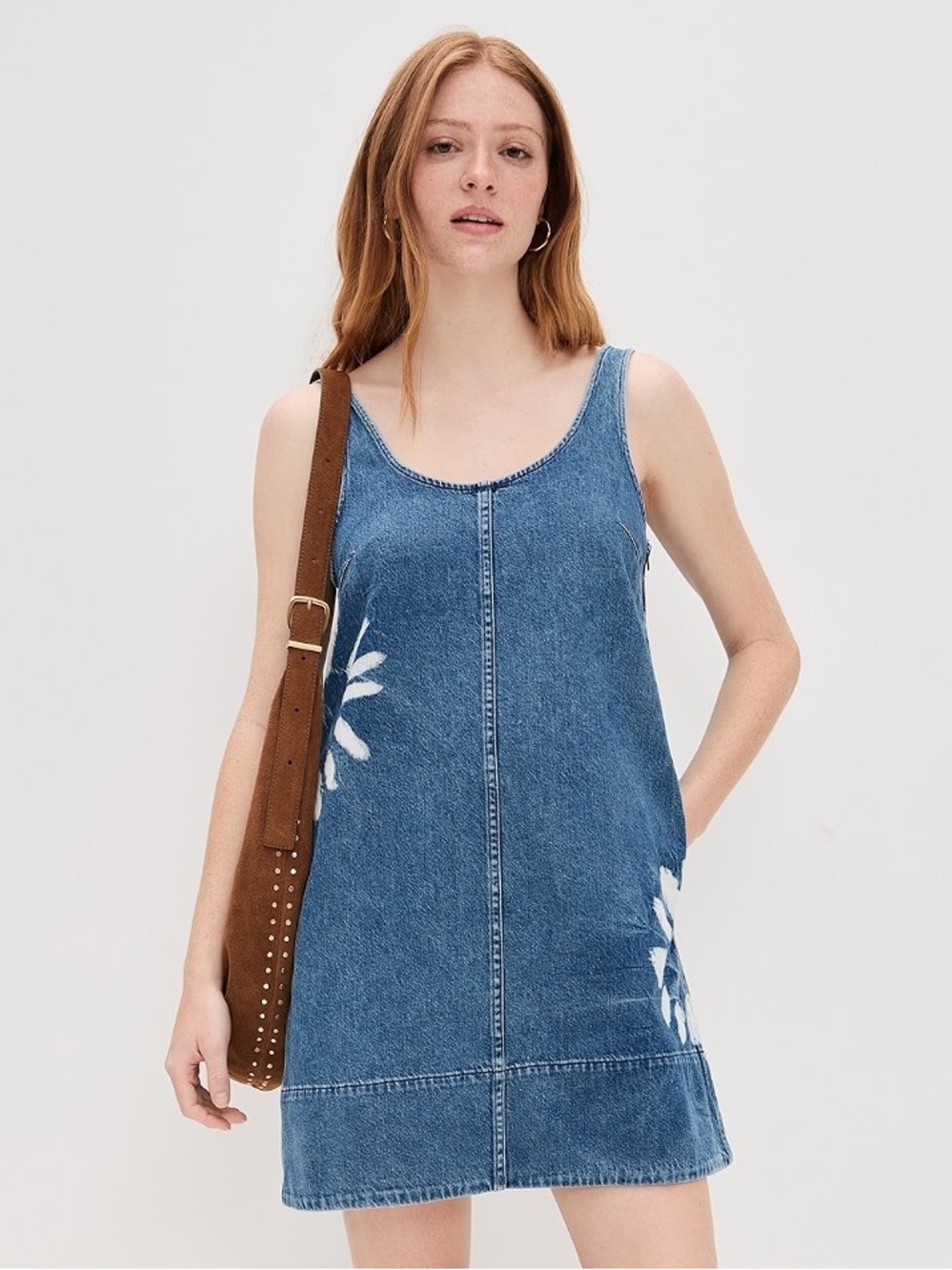 Madewell Denim Scoopneck Mini Dress In Shibori Wash Airy Size XS